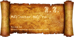 Münster Nóra névjegykártya
